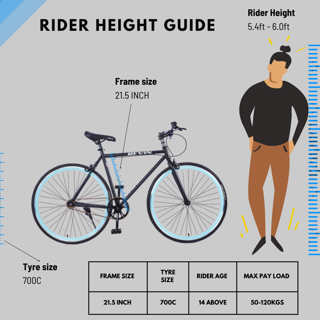 Revin Fixie Hybrid (Black Blue)